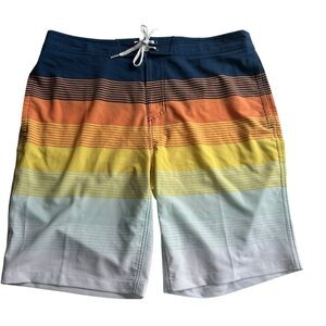 Mens Goodfellow & Co. Orange Yellow Blue Swim Trunks Size 36 W - EUC